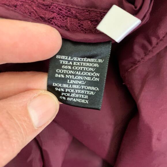 Ann Taylor Burgundy Lace Pencil Skirt Size 6 - Picture 6 of 6